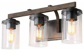Applying a rustic style into the house itself is such a challenging you need to choose the fixture of lighting that blend well with the rustic style. Laluz 3 Light Vanity Light Bathroom Wall Lights Rustic Wall Sconces Industrial Bathroom Vanity Lighting By Lnclighting Llc Eazir3hz2b6 Houzz