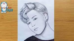 Concerts are also full of interesting things. How To Draw Jimin Bts By One Pencil Pencil Sketch Drawing Tutorial Youtube