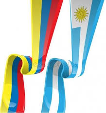 Bandera Uruguaya Colombiano Cinta Sobre Fondo Ilustraciones De Stock Sin Royalties Gratis Ilustraciones Imagenes Vectoriales Sudamerica