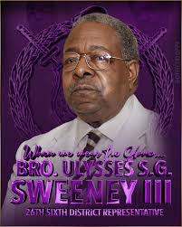 It is with heavy hearts that we announce the passing of our beloved Brother  Ulysses S. G. Sweeney III, who served faithfully as the 26th (Sixth)  District Representative of Omega Psi Phi
