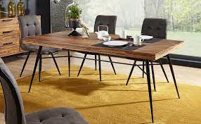 However, when buying a table, ensure that your tabletop is sealed so moisture and liquid does not damage the precious wood. Finebuy Solid Dining Table Nasha Sheesham Solid Wood Dining Room Table Solid Wood With Design Metal Legs Wooden Table Dining Room Kitchen Table Wooden Top With Metal Frame Amazon De Home