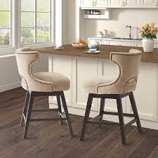 Sandy Beige Curve Back Swivel Counter