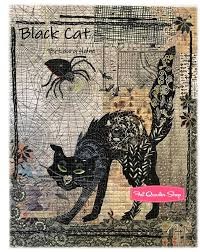 Floral pincushion college quilt pattern. Black Cat Collage Quilt Pattern Laura Heine Lhfwblackcat Fat Quarter Shop
