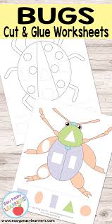 Insects on the forest floor flashcards basic insect vocabulary tracer sheet: Free Bugs Cut And Glue Worksheets Easy Peasy Learners