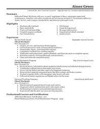 Best Diesel Mechanic Resume Example Livecareer