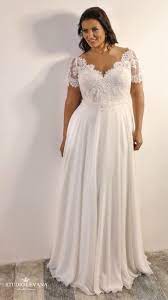 Vintage Plus Size Wedding Gown With Short Sleeves And Chiffon Skirt Scarle Plus Size Wedding Dresses With Sleeves Informal Wedding Dresses Short Wedding Dress