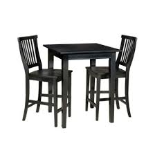 3 Piece Bistro Square Table With 2 Stools Wood Black Home Styles Bistro Stools Dining Table In Kitchen Bistro Dining Table
