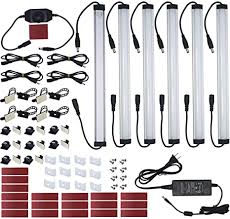 They require a separate 120v power feed from the wall, but can be linked (fixture to fixture) once the first connection is established. Under Cabinet Led Lighting Kit Plug In Or Hardwired 6 Pcs 12 Inches Cabinet Light Strips 2000 Lumen Super Bright For Kitchen Cabinets Counter Closet Shelf Lights 31w Warm White 6 Bars Kit Amazon Com