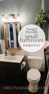 Budget Friendly Small Bathroom Makeover In 2021 Small Bathroom Makeover Bathroom Makeover Diy Bathroom Remodel