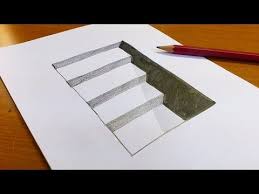 Very Easy How To Draw 3d Hole Stairs For Kids Anamorphic Illusion 3d Trick Art On Paper Youtube Optische Illusies Tekenen Illusies