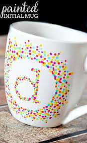 Painted Initial Mug Painted Initials Pottery Painting Designs Ceramic Painting Ideas