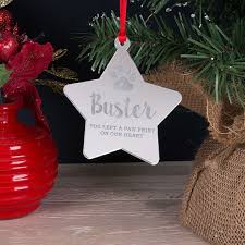 Our pick your pets ornaments will be the crown jewel on your tree! Personalised Pet Memorial Star Christmas Tree Decoration Bauble Gift Little Gifts With Love