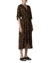 Whistles Aster Floral Midi Dress Black Multi Wrap Dress Floral Floral Midi Dress Womens Midi Dresses