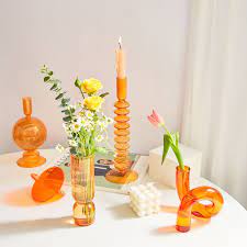 Clear Glass Vase Candle Holder