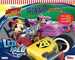 Bendon Disney Mickey Mouse And The Roadster Racers Giant Spiral Bound 80 Page Coloring Activity Floor Pad Book With Over 50 Stickers Educational Toys Planet