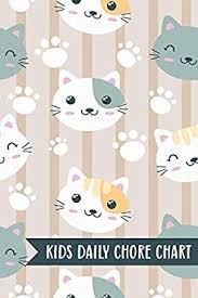 Kids Daily Chore Chart Cat Faces Weekly Checklist Task