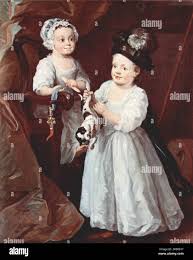Portrait of Lady Mary Grey and Lord George Grey 1740 by William Hogarth  Stock Photo