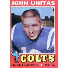 One of the first autographed relic cards for johnny unitas, the 2000 upper deck game jersey greats. Johnny Unitas Unsigned 1971 Topps Card