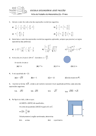 Matematica 7 Exercicios De Matematica 7 Ano Docsity