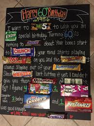 Birthday Poster Board Ideas With Candy Dad S 60th Birthday Candy Board Birthday Candy Posters Candy Birthday Cards Birthday Candy