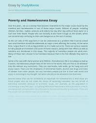 These are the questions to be answered in this paper. Poverty And Homelessness Free Essay Example