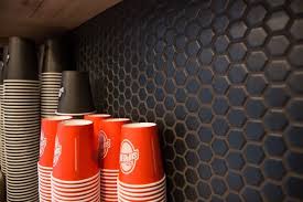 Black Matte Hexagon Tile Black Grout Google Search Living Room Tiles Kitchen Splashback Tile Trends