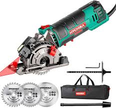 These examples have been automatically selected and may contain sensitive content. Mini Circular Saw Hychika Compact Circular Saw Tile Saw With 3 Saw Blades 4a Pure Copper Motor 3 3 8 4500rpm Ideal For Wood Soft Metal Tile And Plastic Cuts Laser Guide Scale Ruler