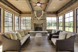 Or maybe you are looking for a place in an elite apartment complex with all the amenities and near your work? Country Cabin Sunroom With Antlers Over Fireplace Country Deck Patio