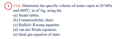 solved determine the specific volume of water vapor at 20