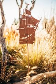 Edelrost Gartenstecker Segelschiff Edelrost Gartenstecker Segel