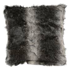 These luxury faux fur cushions are the ideal home accessory fur modern living spaces. Black Wolf Faux Fur Pillow