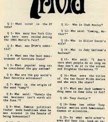Maybe you'll recognize yourself in some of their stories. Here S A Gay Trivia Quiz From 1966 Joe My God