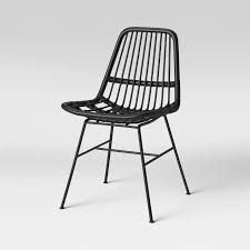 Linnet Rattan Dining Chair With Metal Legs Opalhouse Rattan Dining Chairs Black Rattan Chair Dining Chairs