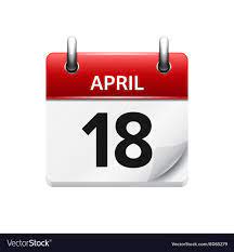 April 18 Flat Daily Calendar Icon Date Royalty Free Vector