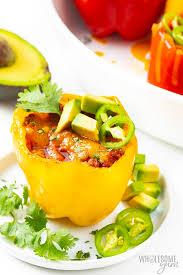 Healthy Ground Turkey Taco Stuffed Peppers Recipe Wholesome Yum