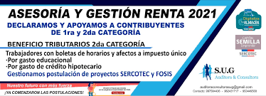 Sercotec informó que este martes 30 de marzo se abrieron las postulaciones para el capital semilla 2021, programa del gobierno que permite obtener hasta $3,5 millones para un emprendimiento. Auditora Y Consultora S U G Spa Posts Facebook
