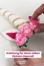 Anleitung Fur Einen Einhorn Haarreif Einhornhaarreif Basteln Einhorn Basteln Einhorn Haarreif