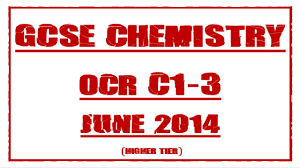 Gcse Chemistry Revision Ocr C1 3 Higher Tier June 2014 Exam Paper Questions And Answers Youtube