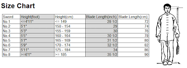 35 Rational Sword Size Chart