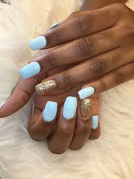 I'm not saying it's the right way, it's just my way. Baby Blue And One Glitter Acrylic Nails Nails Glitter