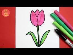 رسم زهرة التوليب بالرصاص والخطوات تعليم رسم سهل youtube drawing images drawings coloring sheets