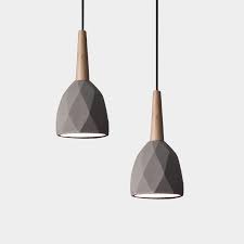 Timber Diamond Concrete Light Length Approx 1m Cable Size 14 X 29 Cm Including Timber Part La Concrete Light Concrete Pendant Light Floor Lamp Design