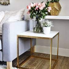 Whether you want to keep your remote, snacks or a book, an end table is super handy. Easy Ikea Hack Diy Gold Side Table An Inexpensive And Simple Ikea Hack