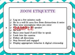 Distance Learning Zoom Etiquette Expectations For Students Poster Student Posters Classroom Expectations Distance Learning