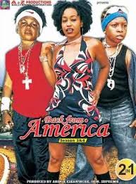 Movie title: BACK FROM AMERICA Year ; 2003 . Two young boys dng£r ( OSITA  IHEME) and risky ( CHINEDU IKEDIEZE) whose dreams were to travel to America  for their music career .