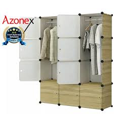 Harga lemari pakaian plastik gantungan. Jual Lemari Plastik Lemari Pakaian Portable Rak Baju Rak Serbaguna Storage Organizer 12 Pintu Azonex Coklat Azonex Official Store
