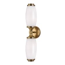 Single bulbs illuminate the alabaster with a soft glow and reflect light off the rod as well. Brooke 1682 Agb Hudson Valley Lighting