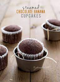 Steamed Cupcakes Steamed Muffins Steamed Cakes Mushipan Chocolate Banana Cupcakes Muffins Snac Banana Cupcakes Cupcake Recipes Chocolate Banana Muffins