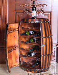 Wooden Wine Barrel Bar Cabinet End Table With Latch 27 Bottle Decorative Wine Holder Wine Barrel Bar Wine Barrel Table Barrel Bar