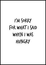 Im Sorry For What I Said When I Was Hungry Full Im Sorry For What I Did When I Was Hungry Find Your Favorite Prints At Poster Store Quote Posters